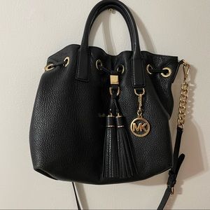 Michael Kors Camden Large Drawstring Satchel Leather Bag